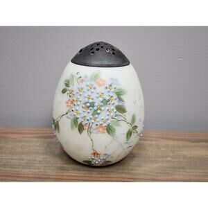 Vintage Mt. Washington Sugar Shaker Flowers Egg Shape w Lid 4.5"
